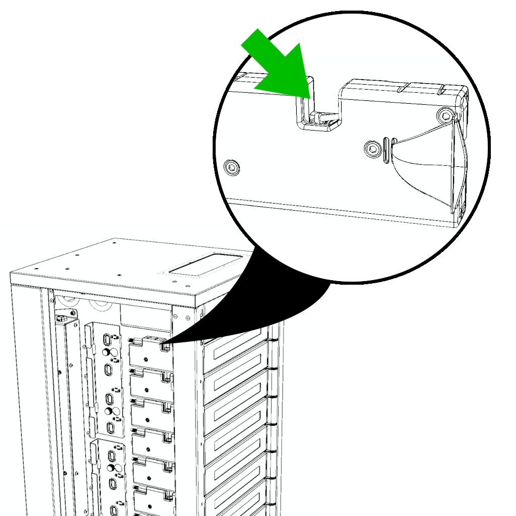The manual release pin on a FUYL 23 or FUYL 8 lock module